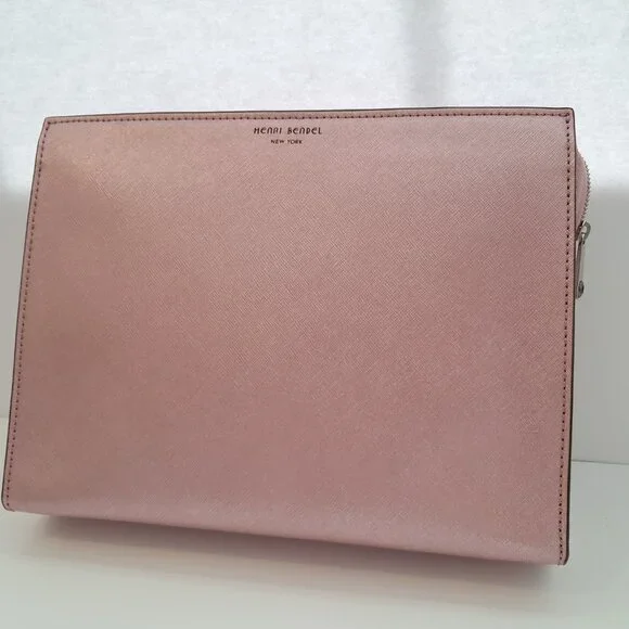 Henri Bendel West 57th Large Cosmetic Clutch Bag Pink NWT - Picture 4 of 11